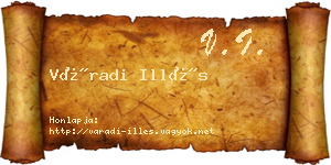 Váradi Illés névjegykártya